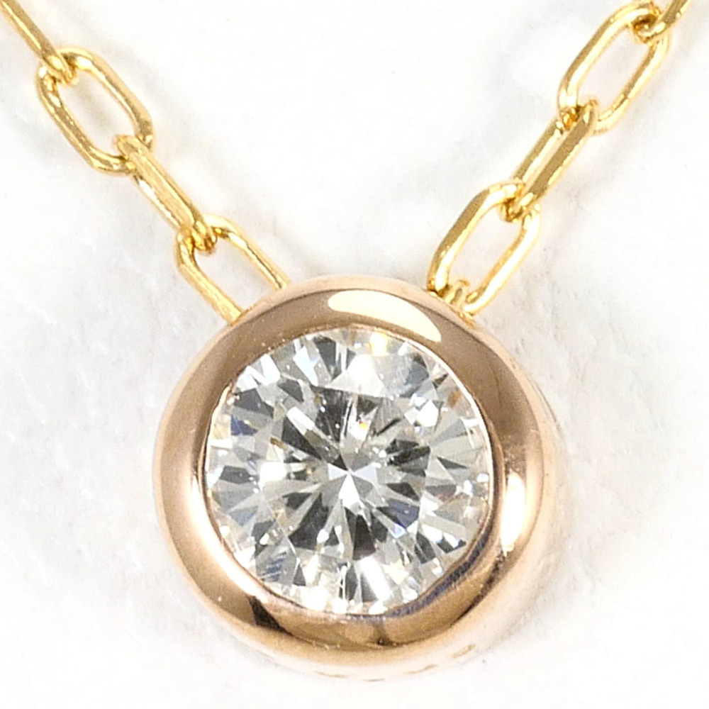 18K (18-karat gold) Pink Gold Necklace with 0.08ct Diamond, Total Weight 1.0g...